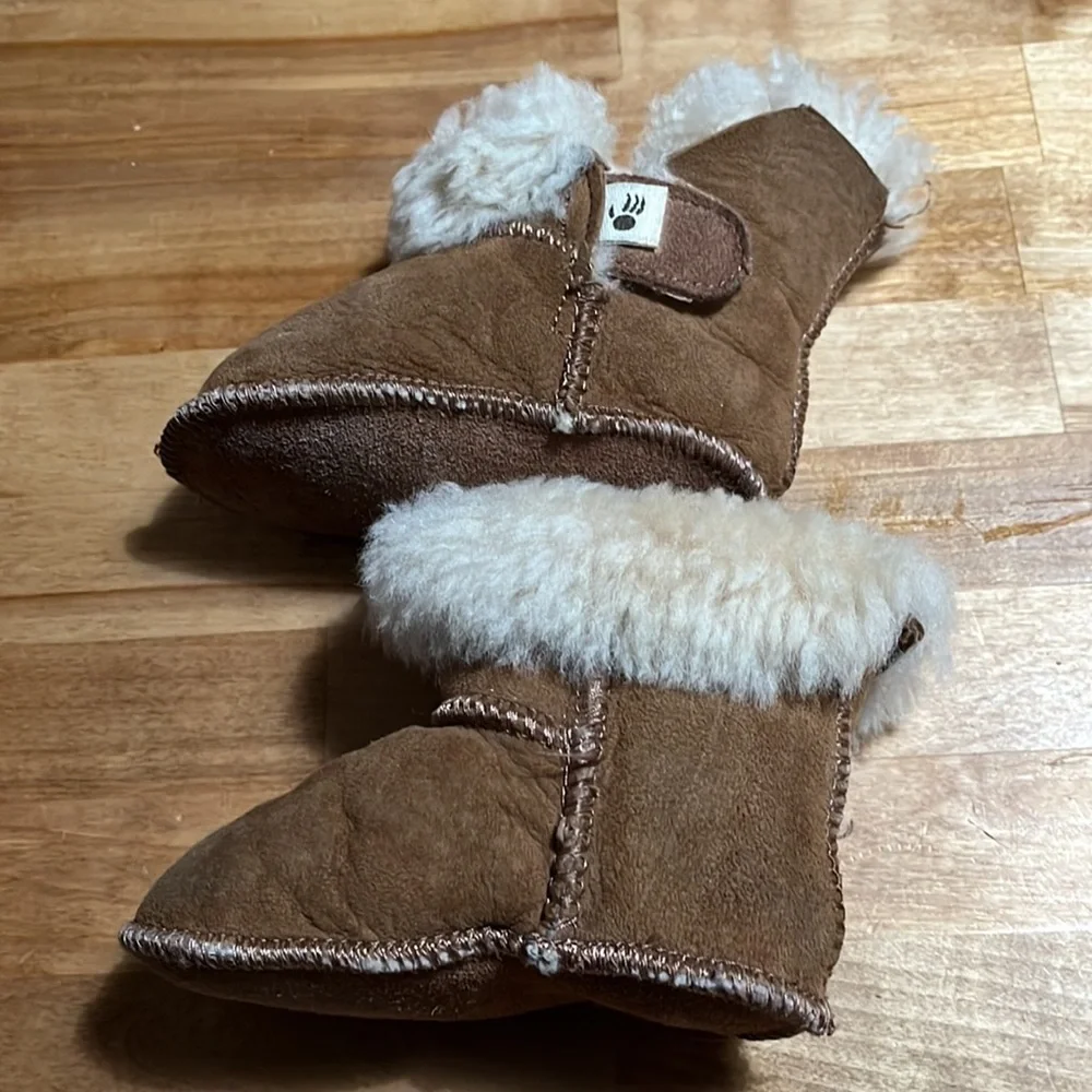 BearPaw 12-18 Month Infant Brown Baby Booties